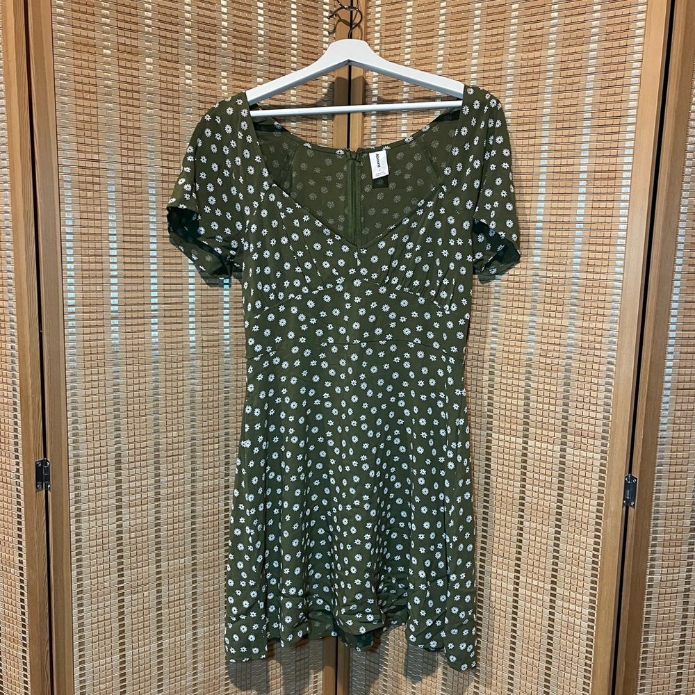 Abound Olive Daisy Skater Dress